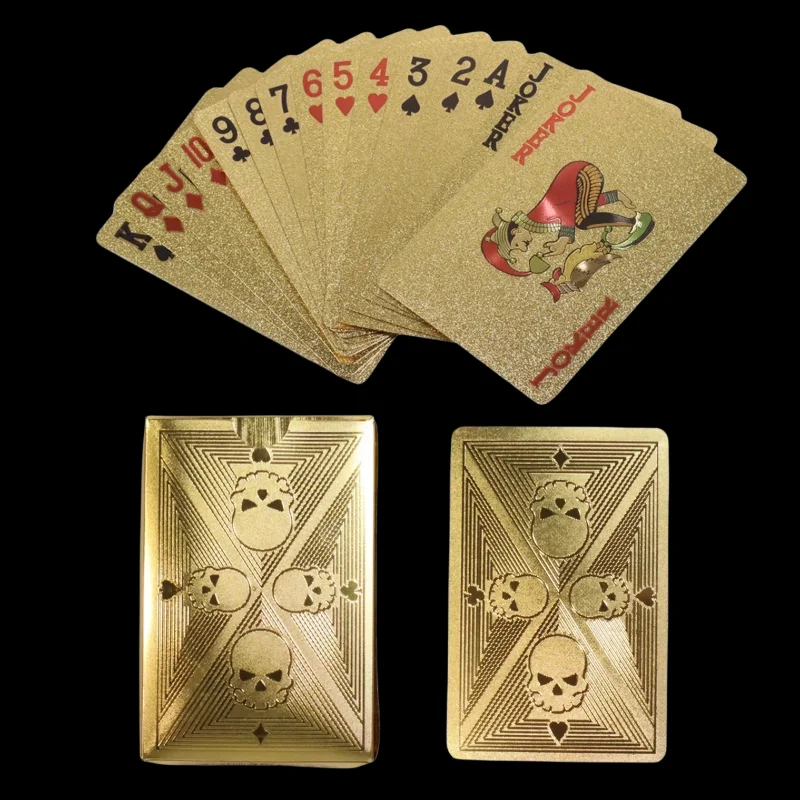 Gold Foil Skull Poker Cards Wa – Party Games Using Playing Cards recenzja i cena