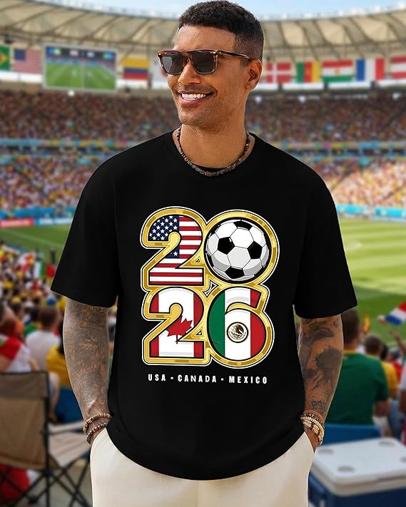 2026 Soccer Fan T-Shirt Men US – Party Games Usa recenzja i cena