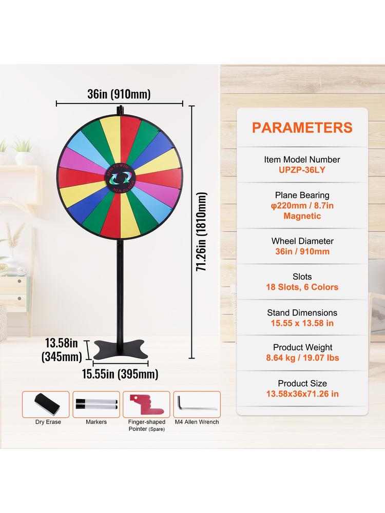36 inch Spinning Prize Wheel,  – Party Games Spin The Wheel recenzja i cena