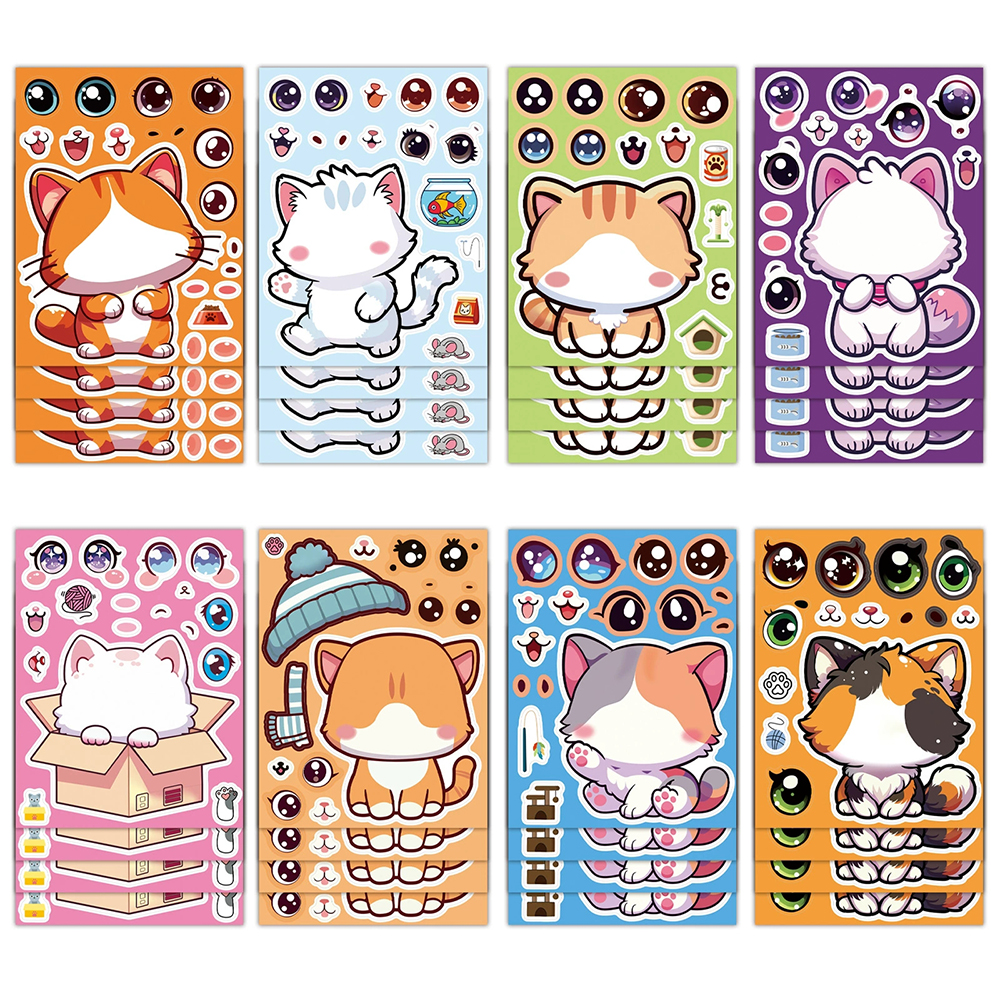 8/16Sheets Cute Cat Cartoon Ma – Party Games Instagram recenzja i cena