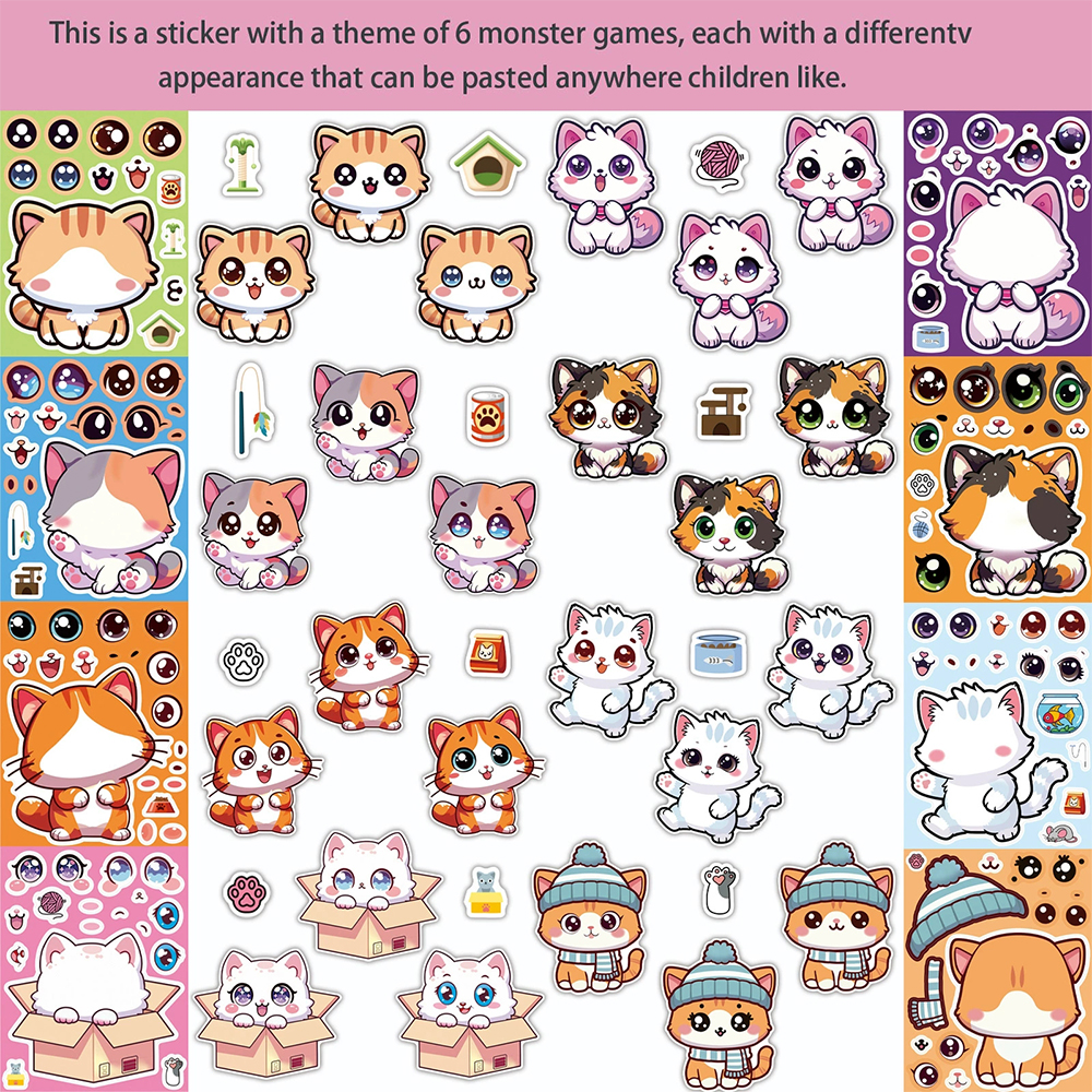 8/16Sheets Cute Cat Cartoon Ma – Party Games Instagram recenzja i cena