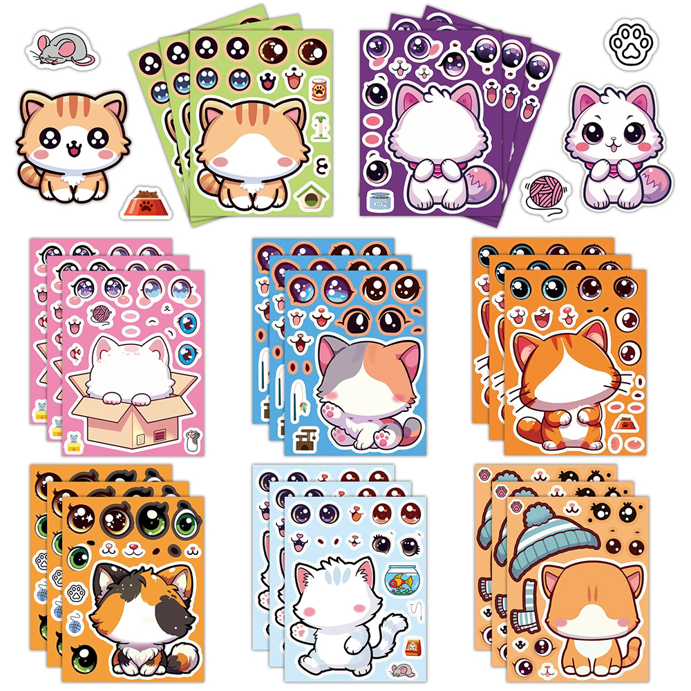 8/16Sheets Cute Cat Cartoon Ma – Party Games Instagram recenzja i cena