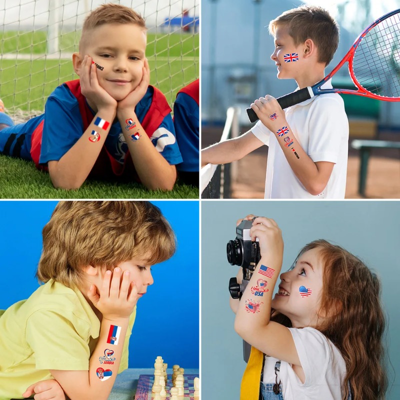 10-50PCS  Temporary Flag Tatto – Party Games Usa recenzja i cena