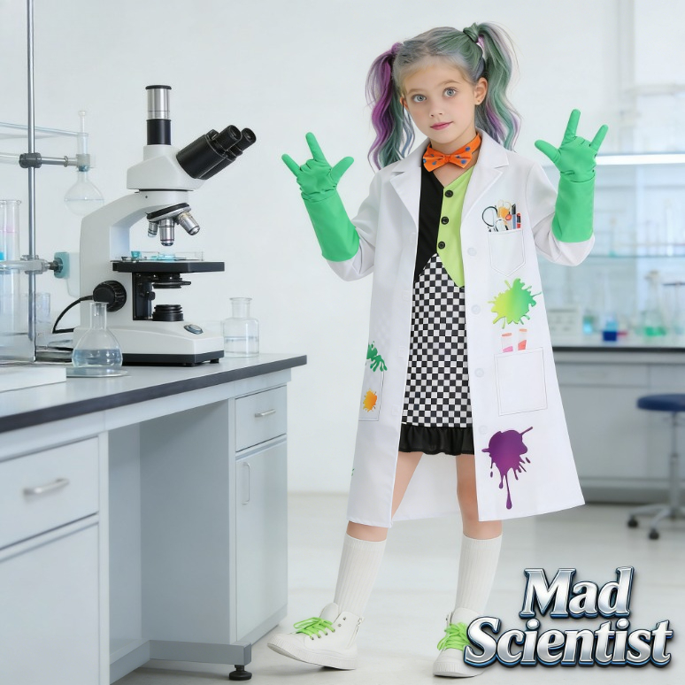 Kids Mad Scientist Costume Gir – Party Games Lab recenzja i cena